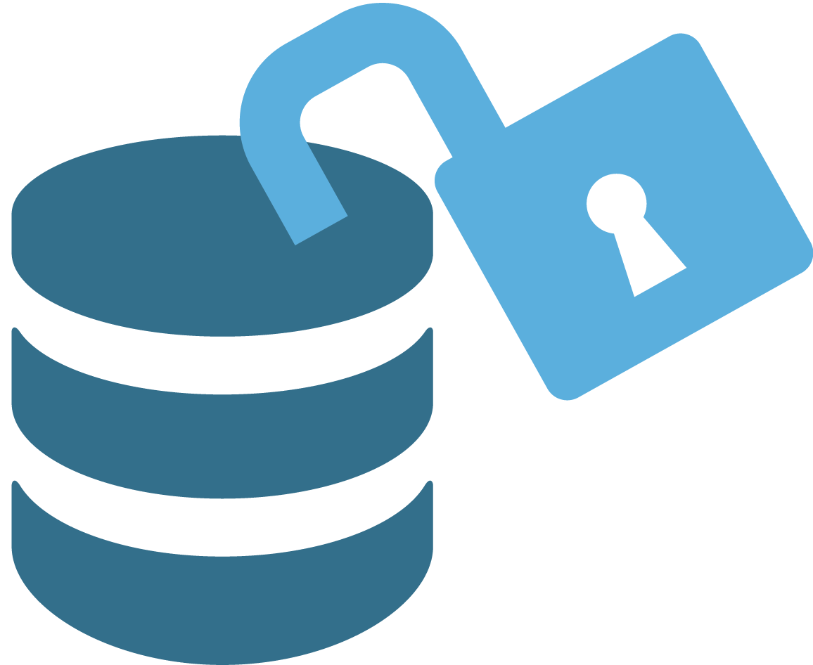 Icon representing unlocked data
